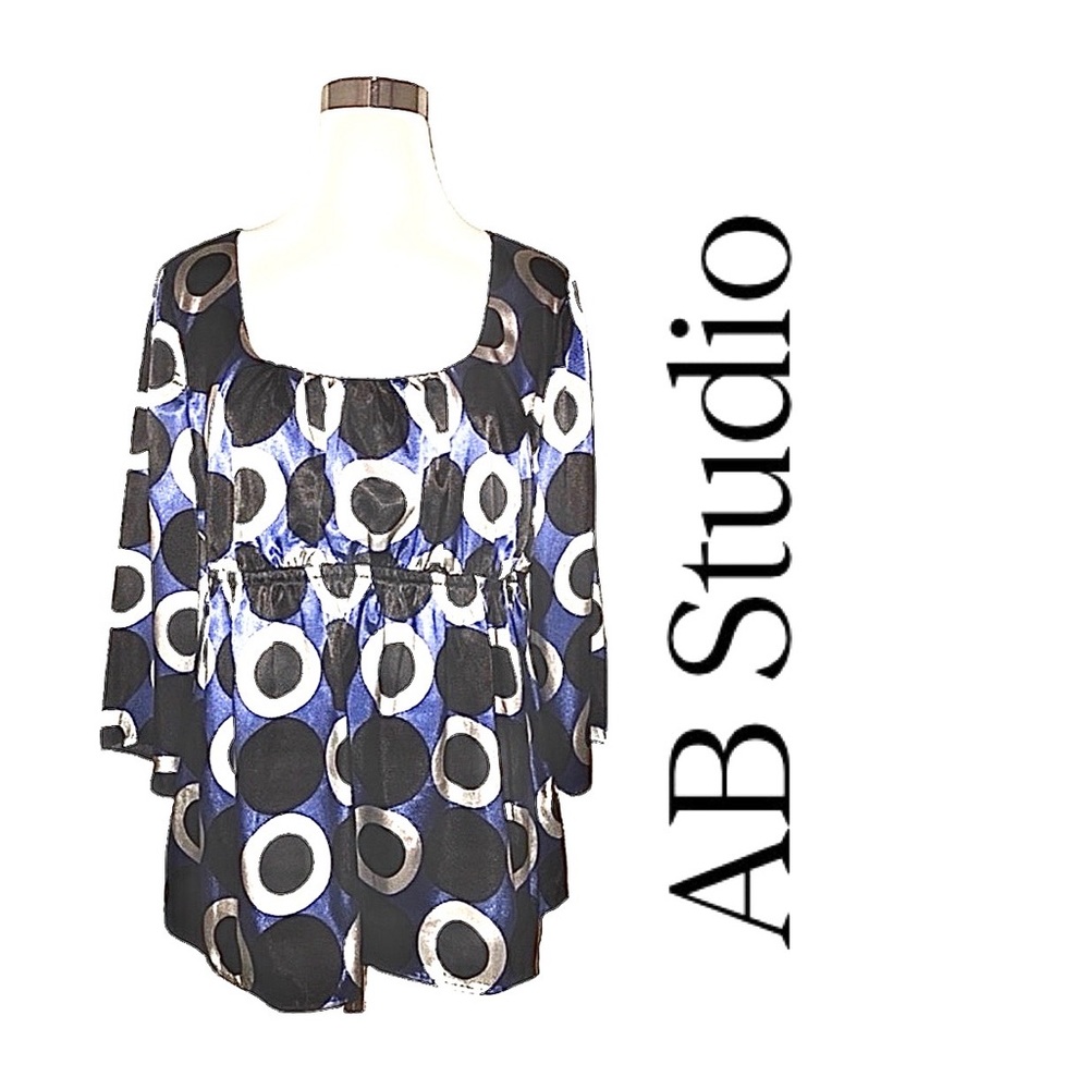 AB Studio Silky Top with 3/4 Sleeves